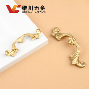 Poignées de meuble en laiton Weichuan, style européen, finition or antique, tirants de tiroir, quincaillerie de mobilier de luxe léger - Product Image 2