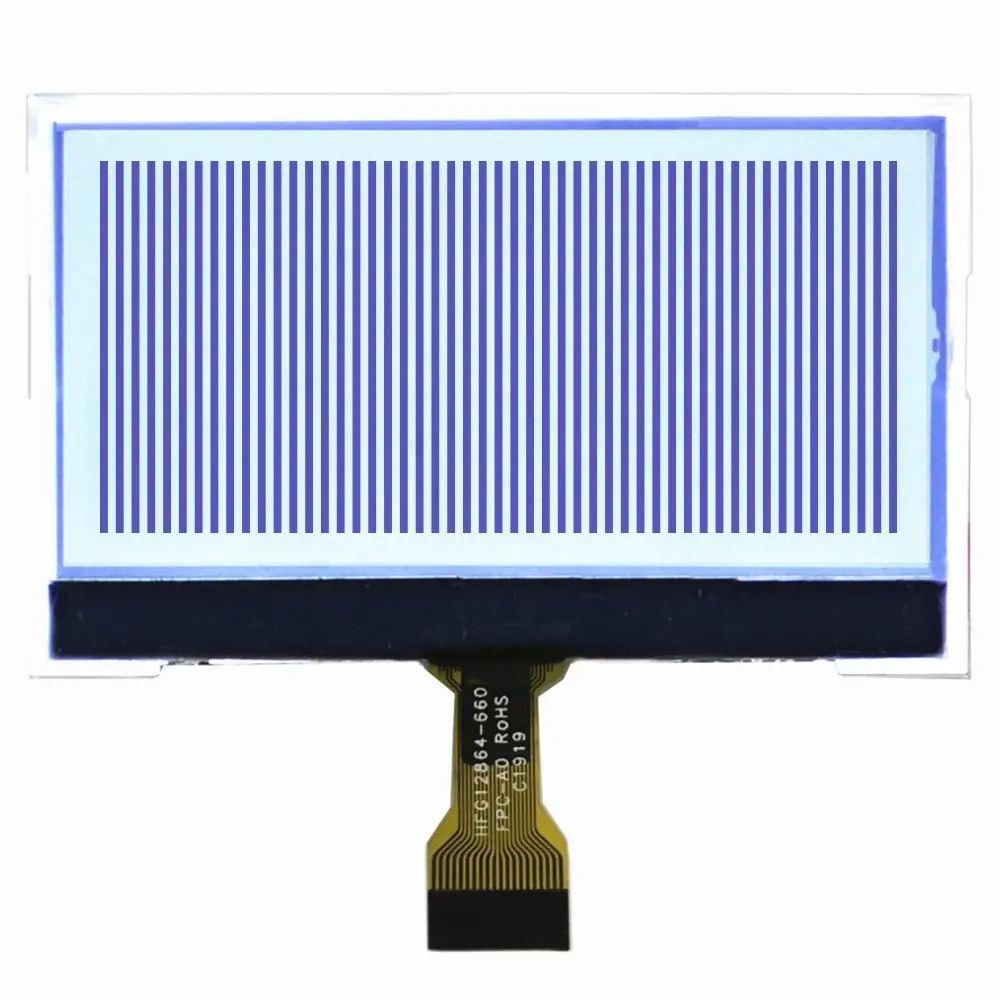 Pantalla LCD de 128x64 tamaño personalizado, 12864 FSTN con controlador ST7567, módulo de pantalla LCD gráfico