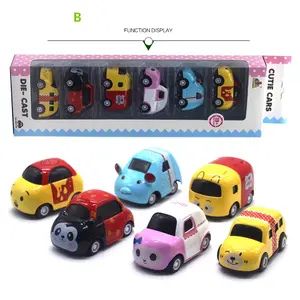 Paduan diecast kendaraan mainan mobil fungsi tarik kembali mini hewan model kartun gaya pabrik produk kecil model mobil diecast