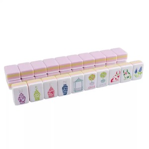 Light Pink Acrylic Luxury American <b>Mahjong</b> Tiles 8/4 Player <b>Set</b> with Storage Bag Portable High-grade for Camping Use - Product Image 3