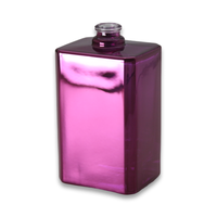 Flacons de pulvérisation de brume fine en verre à sertir écologique de 50ml 100 ml avec logo personnalisé flacon de parfum vide carré violet