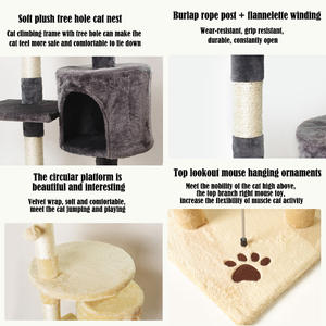 Grigio scuro alberi di gatto per grandi dimensioni robusto Maine Heavy Duty <span class=keywords><strong>Cat</strong></span> Tower per adulti più grandi gatti con tiragraffi - Product Image 4