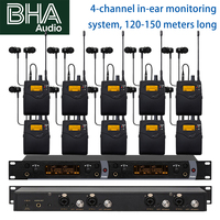 Système de monitoring intra-auriculaire sans fil BHA IEM4050 UHF 4 canaux, portée 150 m, pour scène, chanteurs, églises et performances en direct