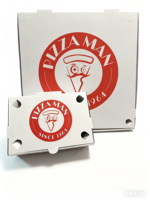 Boîtes à pizza personnalisées en matériaux recyclés avec laminage mat et gaufrage |   Boîtes pliables pour pizza, nouilles, chips |   Tailles personnalisées