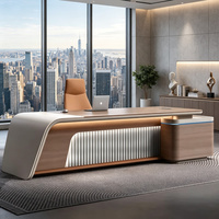 Bureau de direction modulaire minimaliste en forme de L, table de bureau de luxe, design moderne, mobilier de bureau en bois