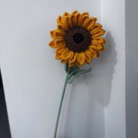 2025 nouveau tricoté à la main Double couche tournesol Crochet fleur tige roman décor à la maison cadeau noël dos école nouvel an chinois