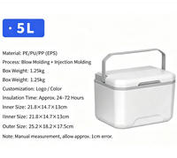 5L Mini Insulated Cooler Box Portable Ice Chest Car Outdoor Camping Cooler Bucket Home Picnic Food Storage Container