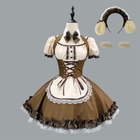 Costume de cosplay de demoiselle d'honneur japonaise Shiba Inu, ensemble robe Lolita à manches bouffantes et gilet cintré mignon