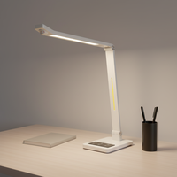 Lampe de bureau électrique ABS contemporaine et simple avec veilleuse, double gradation flexible, lampe de lecture de table DC moderne pour chambres