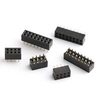 Vente directe usine – Connecteurs femelles à double rangée PA6T 0.8, 1.27, 2.0, 3.4, 2.54 mm, 16 broches, 4.3H, SMT, à angle droit, pas de 2.54 mm, 2*6p