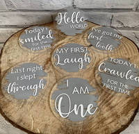 Acryl Milestone Kaarten Unisex Milestone Discs Hijgde Perspex Gepersonaliseerde Leeftijd Kaarten Pasgeboren Baby Shower Gift