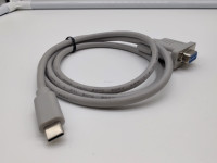 Cable de transmisión de datos adaptador D-sub a tipo C de 9 pines para equipos de telecomunicaciones Cable de transmisión de datos gris