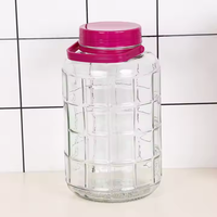 Bouteille en verre de 1L 2L 3L 5L 8L 10L 12L pour la fermentation de la bière, grand récipient alimentaire, pot à vin, pot à cornichons avec couvercle en plastique