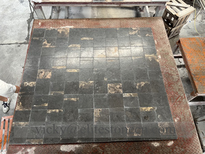 Carreaux de pierre calcaire noire persan naturelle avec veines brunes, ensembles personnalisés, carreaux muraux et de sol pour intérieur - Product Image 2