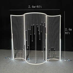 Arco de Boda Moderno en Forma de S con Cortina de Cuentas de Cristal, Fondo Colgante de Metal y Cristal para Bodas - Product Image 6