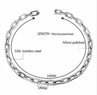 Collier cubain pour femme en acier inoxydable géométrique unique, plaqué or 18 carats, fait à la main pour sac à main DIY