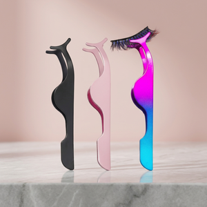 Herramienta Aplicadora de Pestañas Postizas, Pinzas para Pestañas en Tira |   Juego de 3 Pinzas Aplicadoras de Acero Inoxidable para Extensiones de Pestañas, Fácil Aplicación - Product Image 5