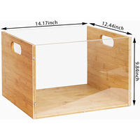 Armoire de bureau bureau bac de classement clair classeur boîtes de rangement acrylique bambou fichier suspendu organisateur boîte avec poignée