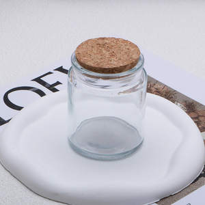 ขวดแก้วเปล่าทนความร้อนดีไซน์ทันสมัยฝาไม้ก๊อกฝาปิดโถแก้วใส่เทียนพร้อมฝาปิด - Product Image 4