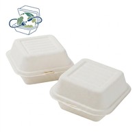 Contenitore per Alimenti Compostabile e Biodegradabile XS-HB06A, Scatola Bento e Contenitore a Conchiglia Monouso in Bagassa per Asporto