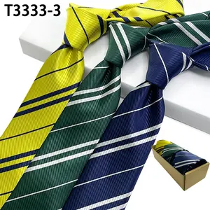 Top selling wholesale tie gravatas herry porter 3Pcs 100% polyester student necktie corbatas de harry striped pot ter