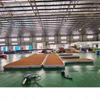 Plateforme flottante gonflable Île aquatique pour la natation Dock pour jet ski Matériel vinyle Capacité supérieure à 500 kg