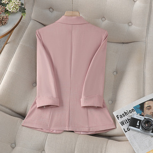 White Women's Blazer 3/4 Sleeve Solid Color Lightweight Breathable Casual Office Wear - Product Image 4