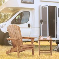Fauteuil de patio en bois massif pliable Adirondack semi-assemblé pour jardin, cour arrière, piscine
