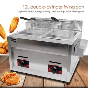เครื่องทอดไก่แบบแห้งขนาดใหญ่ 6 ลิตร + 6 ลิตร สำหรับธุรกิจจัดเลี้ยงแบบ <span class=keywords><strong>KFC</strong></span> พร้อมราคา เครื่องทอดคอร์นด็อก เครื่องทอดแบบจุ่มน้ำมัน - Product Image 4