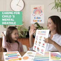 Affiche personnalisée sur la santé mentale des enfants, peinture décorative pour coin calme de la maternelle, tableau mural pour la gestion des émotions des enfants