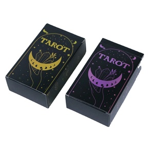 Tarjetas de Tarot Místicas con Sol y Luna en Lámina Dorada, Impresión de Fábrica, Personaliza tu Propio Logotipo, Astrología, Tarjetas de Tarot de Papel Rosa - Product Image 1