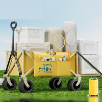 Chariot pliable robuste à roulettes, chariot utilitaire pliable avec roues pour le camping, les courses, le jardin et les activités de plein air