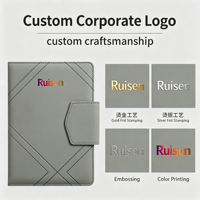 Carnet de notes de bureau A5 en cuir PU avec logo personnalisé, boucle magnétique, impression sérigraphique, design moderne - Cadeau d'affaires