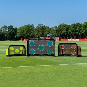 <span class=keywords><strong>Filet</strong></span> de protection pour but de football, en maille HDPE, structure hexagonale, avec poteaux, mur de rebond et but pliable en aluminium - Product Image 1