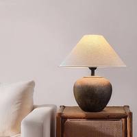 Lampe de table en céramique Wabi-Sabi moderne, lumière ambiante écologique pour salon et chambre à coucher