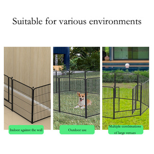 Enclos pour animaux <span class=keywords><strong>de</strong></span> compagnie en métal massif avec portillon d'isolement pour chiens <span class=keywords><strong>de</strong></span> petite et moyenne taille, utilisable en intérieur et en extérieur, chenil robuste pour chiots - Product Image 3