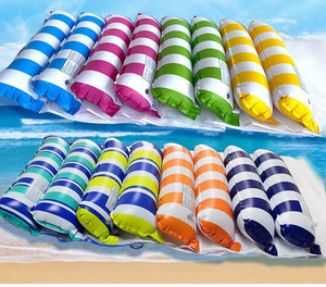 Balsa inflable para piscina con Red, tumbona de agua plegable, alfombrilla flotante para playa, a rayas para niños y adultos - Product Image 5