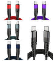 Kabel USB Type-C Nylon Braided 2.4A Fast Charging 1m/2m/3m Tahan Lama untuk Ponsel, Tablet, Komputer, Printer & Scanner