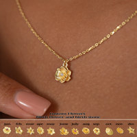 Mode 12 Mois Naissance Fleur Collier Camélia Zircon Pendentif Collier 18K Plaqué Or Manteau Chaîne Bijoux Anniversaire Idée Cadeau