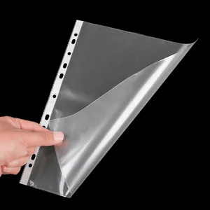 A5 A6 Office Photo Product 24 Inch Plastic File And Folder 11 Open Hole Clear Punched Transparent Sheet Protector