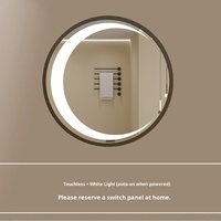 Miroir de salle de bain intelligent rond illuminé moderne Tmall Genie avec cadre en aluminium HD LED IP65 pour le maquillage