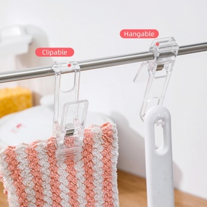 Multifunctional Plastic <b>Clip</b> Hangers Wall-Mounted Coat <b>Hooks</b> & Rails for Cloths - Product Image 6