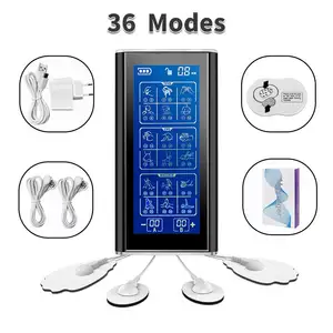 Unit TENS Dual Channel EMS mesin Stimulator otot pembentuk penurunan berat badan dengan 36 mode