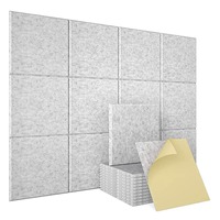 Panneaux acoustiques en fibre de polyester de haute qualité, panneaux absorbants du son en feutre PET autocollants personnalisés pour hôtel, bureau, salon