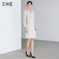 Robes d'affaires de bureau pour dames bouton col en V costume formel et robes ODM OEM sur mesure tenue élégante et chic