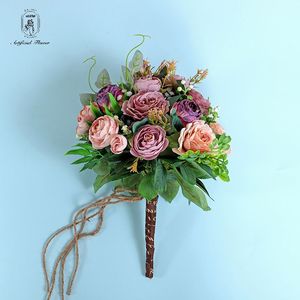 DKB売れ筋人工ブーケフラワーウェディングフラワーブーケウェディング用人工ブライダルフラワー - Product Image 5