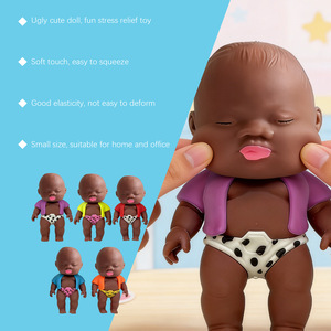 Nouvelle poupée Ugly Doll musicale à pincer, créative, anti-stress, jouet musical à pincer, poupée bébé noire mignonne et moelleuse à rebond lent, Lala Le Palm Doll - Product Image 4