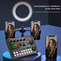 Carte son live professionnelle multi-effets avec suppression du bruit et batterie rechargeable intégrée pour le streaming en direct