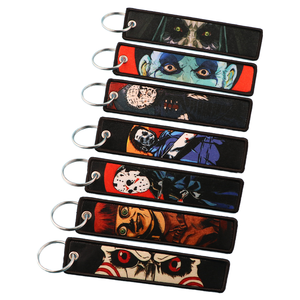 מותחן אימה סרט מפחיד תג מפתח 500 רקמת סילון רקמה ארוגים lanyard מחזיק מפתחות אופנה טבעת מפתח עבור ליל כל הקדושים - Product Image 6