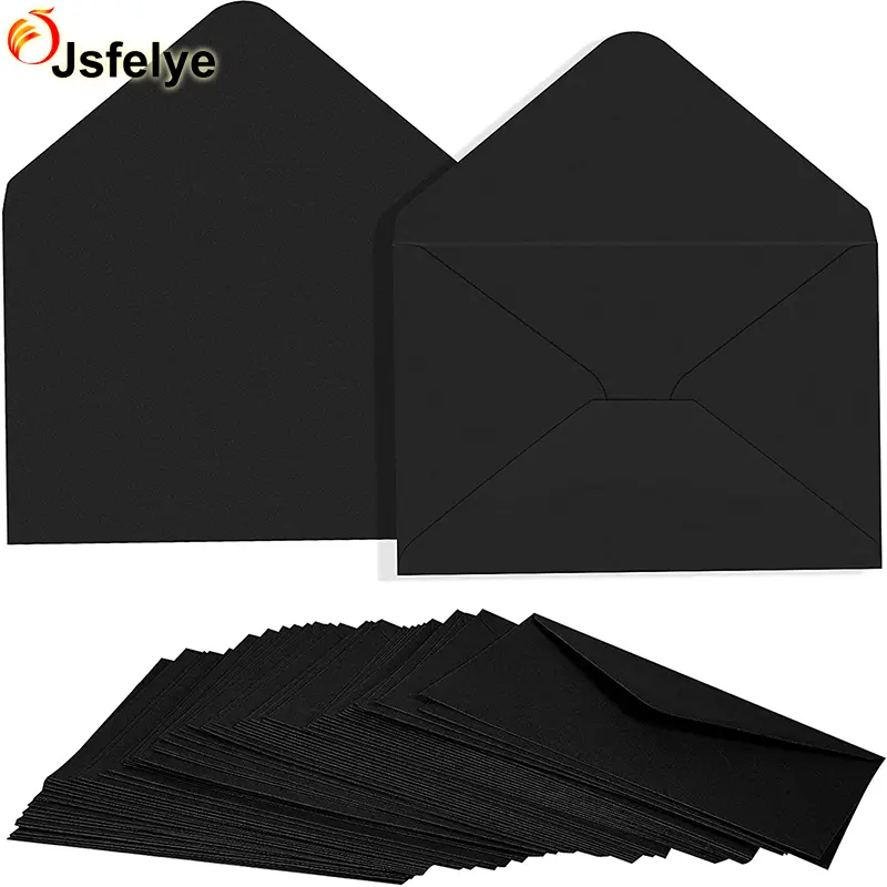 C6 sobre de papel negro sello triangular estilo Retro Simple para negocios boda fiesta vacaciones